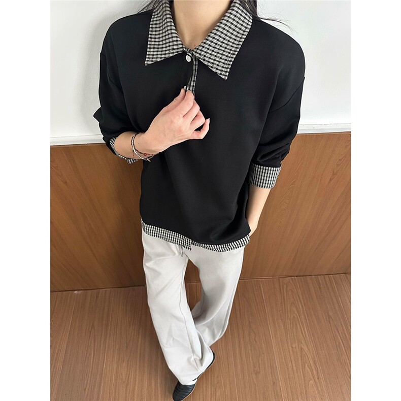 格纹防晒长袖男款重磅t恤cleanfit正肩polo衫老钱风穿搭TXB202,男装防晒衣,星座516A