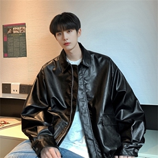现货不缺货2024秋季百搭宽松皮衣现货不缺货1209-1-JK11-P65，男装皮衣，星座1209-1