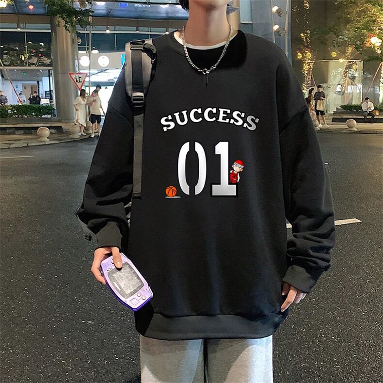S6205-P28加绒款-P33秋季圆领卫衣男大码韩版宽松长袖外套,男装卫衣,电商A040