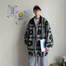春秋ins两面穿棒球服男宽松学生情侣痞帅夹克潮流外套男jk46-p60，男装夹克，星座1008-2