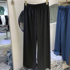 欧货设计感高腰垂感裤子纯色拖地裤坠感休闲裤女长裤，女装休闲裤，潮品会