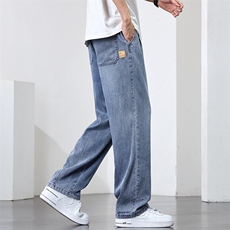 直筒牛仔裤男生夏季薄款宽松透气休闲长裤复古阔腿裤子Z9836-P50，男装牛仔裤，星座509