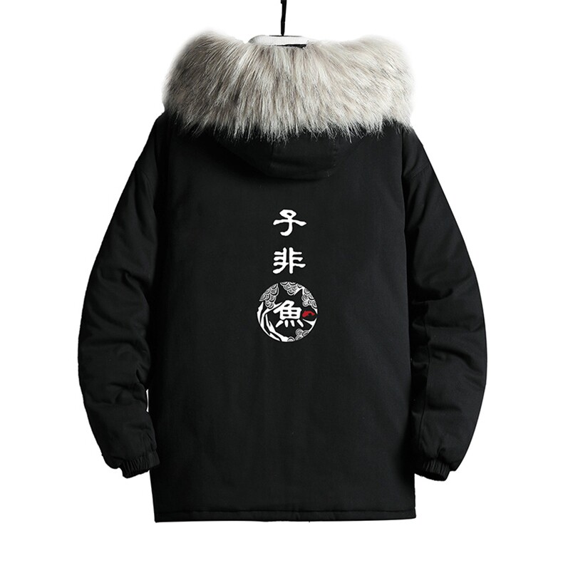 MM48070-P130冬季大毛领衣男士大码加厚袄男服网格挂拍,男装棉衣,电商A040A