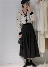 韩系刺绣V领衬衫，女装衬衫，驿谷