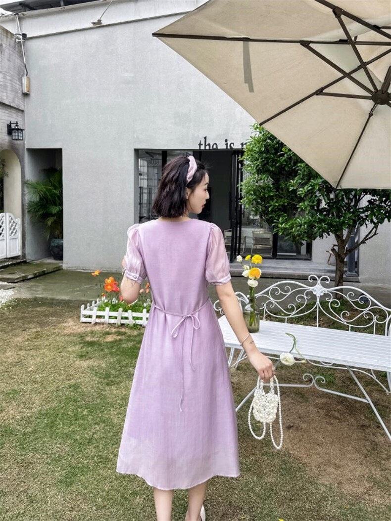 现货新品连衣裙77%空气面料手感柔软透气，女装连衣裙，荷塘月色