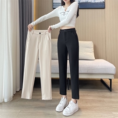 弹力黑色西装裤女2024新款八九分休闲小脚西裤烟管萝卜裤子春秋，女装休闲裤，云美莎专业女裤-全店现货