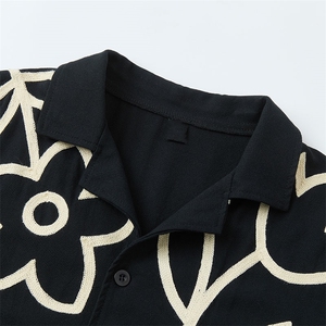 春夏休闲百搭绳绣花式工艺短袖衬衫XZ402-2-CS91批55（S-XL）图片