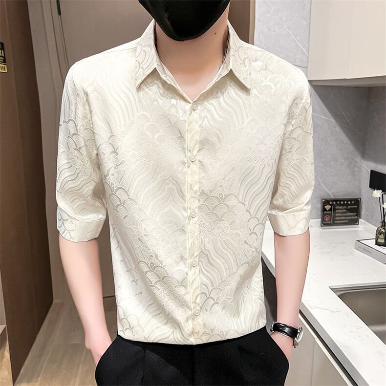 507A-CS536-P48夏季时尚男士花衬衣中袖七分袖衬衣,男装衬衫,星座507A（原星座306B-2）