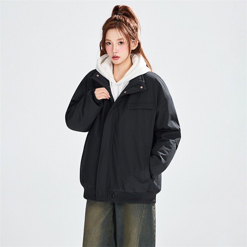 现货冬季立领女模得物二开基础款棉衣男女同款C323-1-MY8833-P82,男装棉衣,电商C323-1