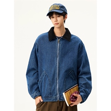 美式复古水洗短款cleanfit牛仔外套宽松休闲夹克外套JK0409-P60，男装工装外套，星座308B-2