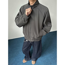 高品质春装新款老钱风美式高街解构立领棒球服飞行夹克休闲外套潮，男装夹克，电商A486-1