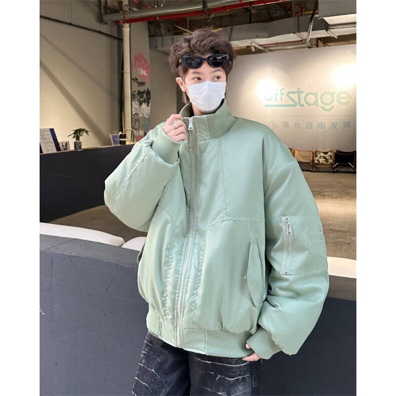 廓形宽松短款飞行员棉服夹棉冬季保暖夹克立领情侣外套MF326-P116,男装夹克,星座412-2