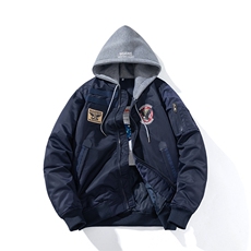 现货三色秋冬季潮牌夹克棉衣棒球服欧美街头飞行员外套情侣装，男装棉衣，电商A105