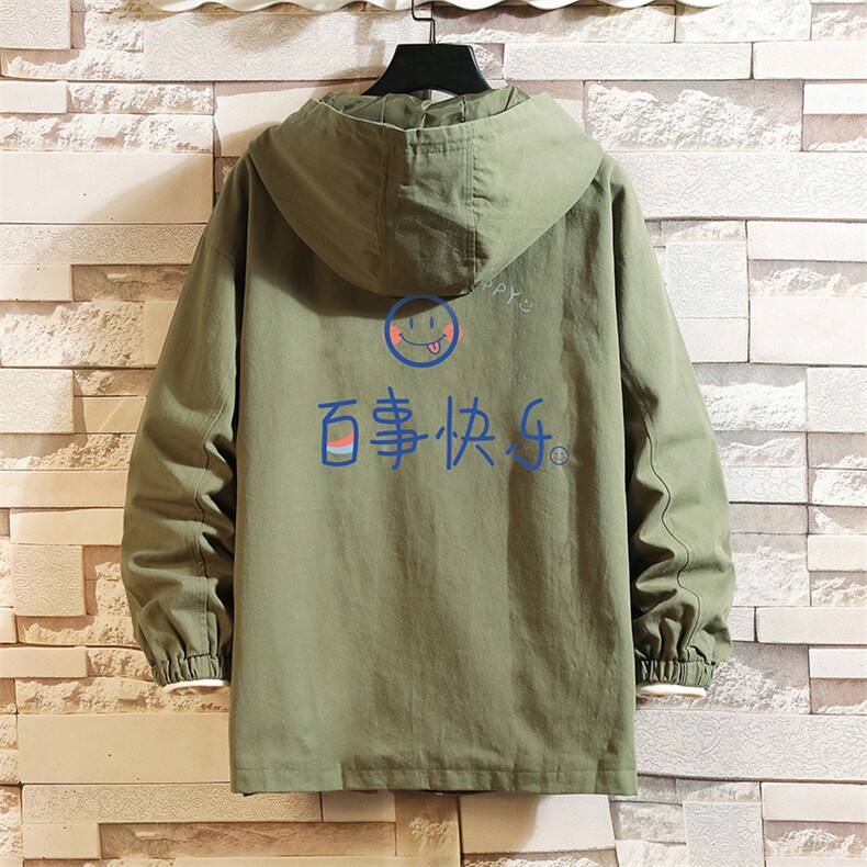 JK41183-P85加棉款-P115纯棉连帽夹克男士大码工装夹克男砖墙,男装夹克,电商A040A