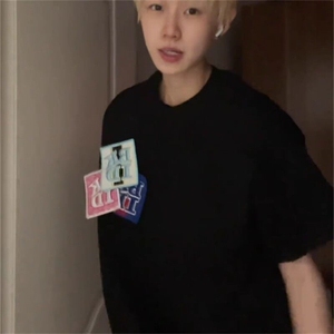 万针全刺绣工艺抖音得物高品质260克重磅纯棉双纱美式高街短袖T恤图片