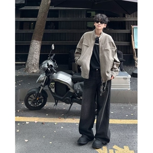 水洗重工夹克男秋季高级感潮美式痞帅穿搭外套 W9333 P78图片