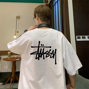 可48小时发货支持抖音得物来样二开 美式满天星亮片短袖T恤MTX698图片