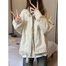 26春装高品质老钱风立领夹克外套男女美式潮牌拉链工装风宽松上衣，男装夹克，电商A486