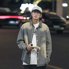 A1005P55秋冬新款青年男生休闲日系港风潮男外套牛仔，女装短外套，星座512-6