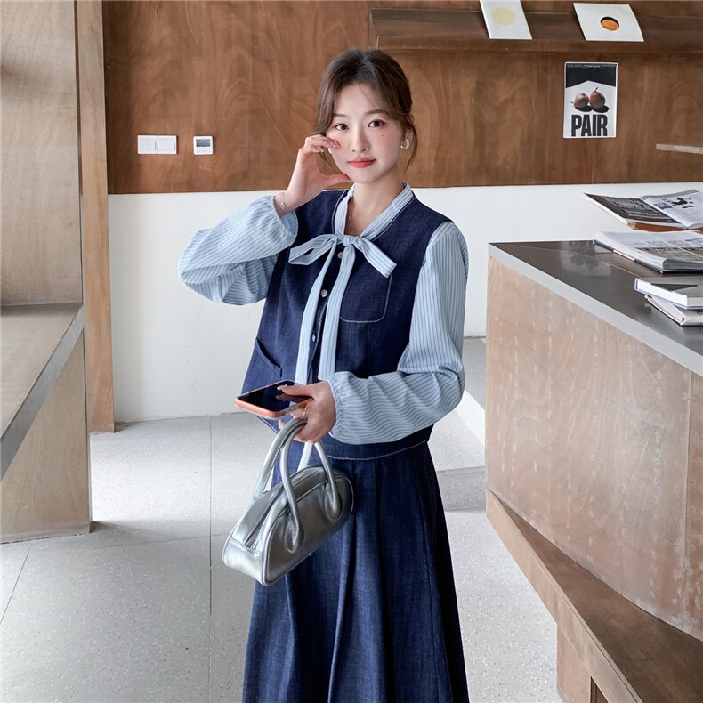 【】春季新款牛仔马甲三件套2C057-8203-P185-K298,女装套装/套裙,2C057