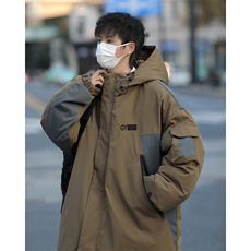F89-P98冬季宽松工装连帽棉服男美式复古潮牌拼色机能冲锋衣，男装夹克，星座512-6