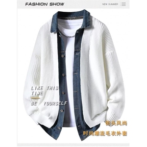 1506-1/MMY20261/P94帛跃华夫格拼麂皮绒外套日系男潮牌衬衫夹克图片