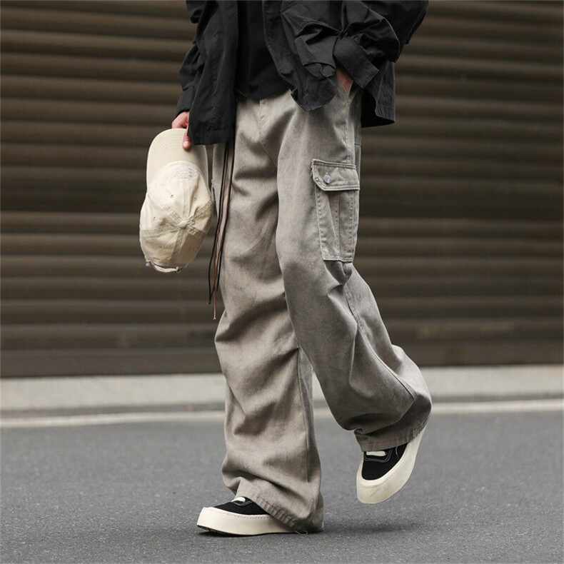 903-AK08-特P60【S-3XL】美拉德复古卡其沙色工装裤!现货！3，男装休闲裤，星座903