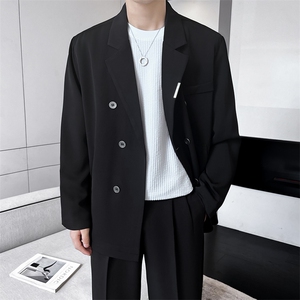 23/秋 轻熟风西装外套男士韩版宽松双排扣西服上衣 A210-XZ02图片