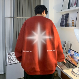 麂皮绒美式高街重磅情侣多色宽松圆领卫衣JK23520特批38控68图片