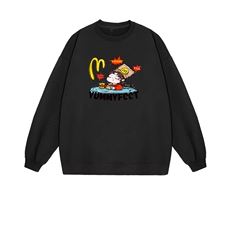 2025年秋季套头长袖通勤M小女孩时尚百搭通勤圆领，女装卫衣/绒衫，花可