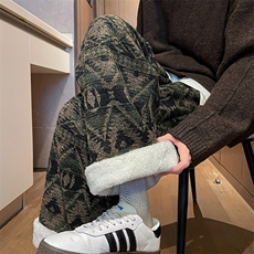 8XL-M羊羔绒裤子男冬季加绒加厚民族风重磅针织棉裤大码KZ023P78，男装休闲裤，电商B312