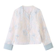 开春轻薄外套女2026夏新款超好看新中式国风小香风短款白色防晒衣，女装短外套，众宇琦
