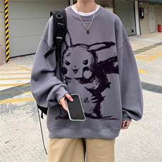 ！22秋季新款宽松大码港风皮卡丘卫衣WY61-P28控48，男装卫衣，星座508（原C305）