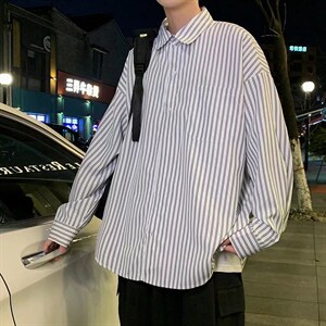 长袖衬衫男港风日系春季韩版潮流帅气衬衣K01817P32
