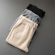 时尚男加厚保暖运动裤舒适百搭休闲长裤高腰显瘦束脚设计冬季，男装休闲裤，台绒羊绒