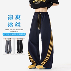 2026夏季新款舒适拼接撞色三条杠弯刀裤男K6735特P32建议零售价78，男装休闲裤，电商A001