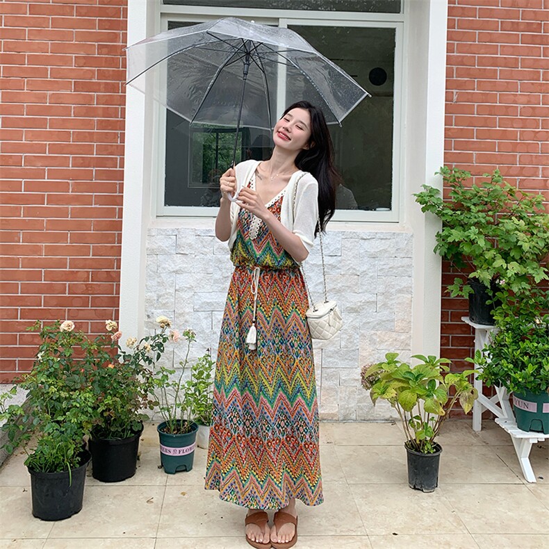 主推防晒披肩+海边度假沙滩连衣裙两件套2C087-839-P125-K178,女装连衣裙,2C087