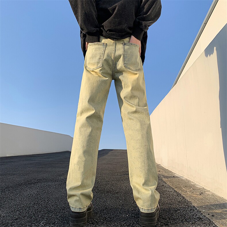 2023春季美式高街弹力修身重工艺水洗牛仔裤货号K695P60,男装牛仔裤,电商A063