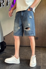 N5251-P58控78潮牌休闲宽松破洞牛仔短裤男五分裤2025新款时尚夏，男装牛仔裤，星座102A（原电商D309-1）