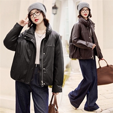 2025年新款90白鸭绒休闲皮衣款羽绒服女,女装羽绒服,阳光伊恋, 2025年新款90白鸭绒休闲皮衣款羽绒服女,女装羽绒服,阳光伊恋,