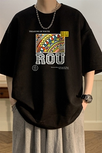 麂皮绒短袖t恤男大码半袖男 酒店风 JD82370-P25图片