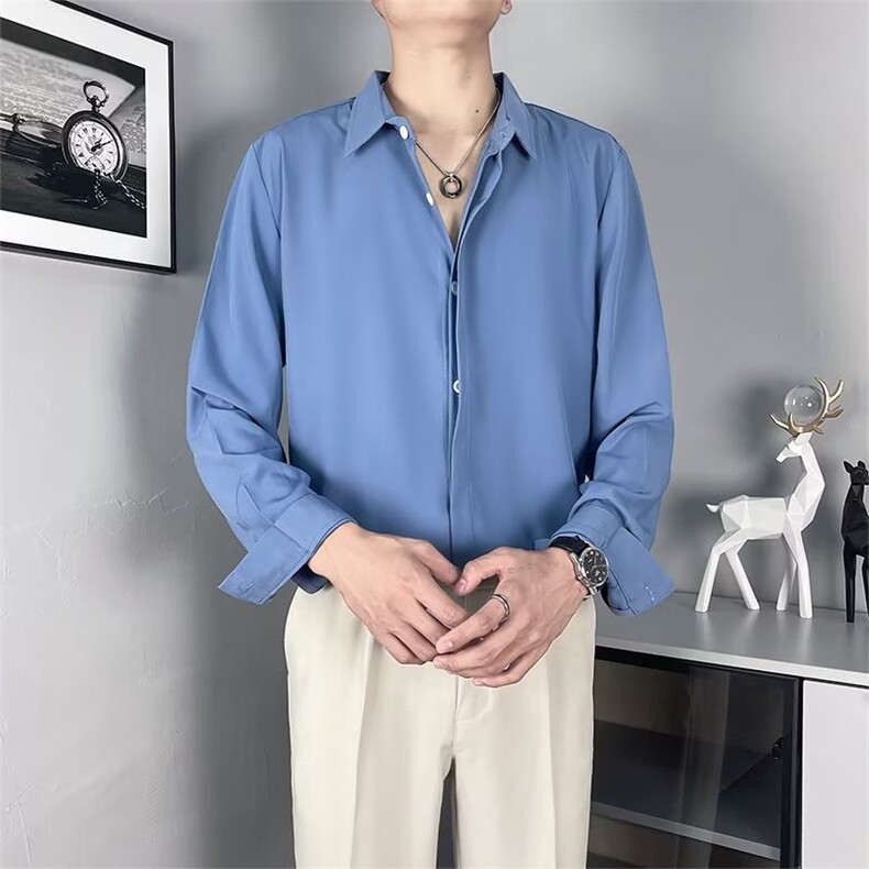 长袖衬衫男港风日系韩版潮流帅气衬衣Y38P35,男装衬衫,星座1116-2