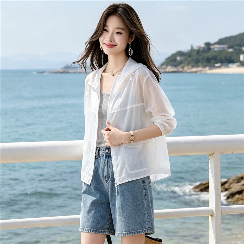 现货！现货！2026夏季新款时尚通勤透气凉感防晒衣女,女装防晒衣,以桐