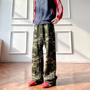 XK60020-P38 男秋季潮牌宽松迷彩卫裤美式裤子图片