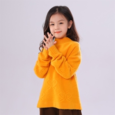 秋冬女时尚百搭休闲简约蝴蝶儿童羊绒衫，童装儿童羊绒衫，阿古朵