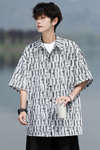 8XL-M花衬衫男款短袖夏季冰丝薄款花衬衣大码寸衫外套DC28013P38图片