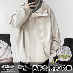 三合一冲锋衣防水加厚棉服连帽棉袄潮棉衣男冬季A266-SH80181-P75图片