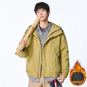 夹棉2025秋冬新款连帽工装夹克男户外登山服棉服图片