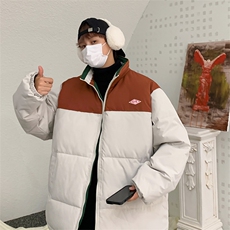 衣男冬季加厚保暖宽松拼接撞色立领服潮牌面包服W6275-P82，男装棉衣，星座512-3