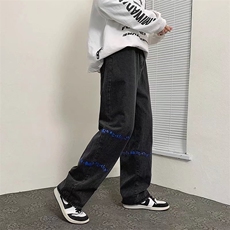 2025新款美式街头复古阔腿裤子高街直筒宽松牛仔裤K425，男装牛仔裤，星座1108-1